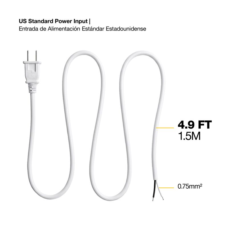 US standard power input, 2-pin cable for TEXCOB-04 and TEXCOB-05