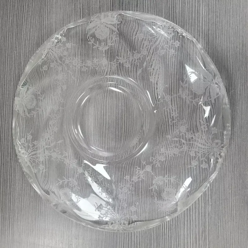 1940-1957 VINTAGE GLASS Heisey Orchid Etched 12 1/2" Crystal Bowl TORTE PLATE