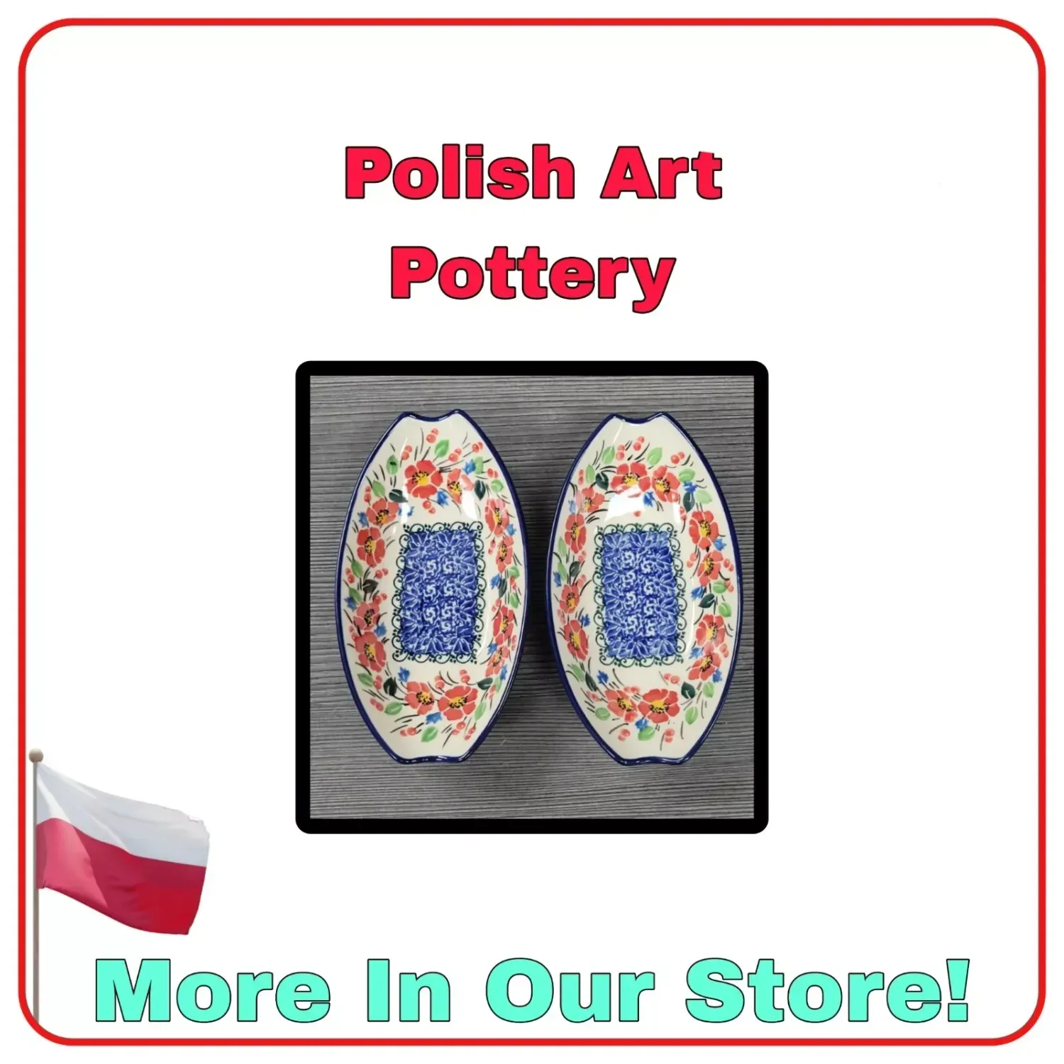 2 unikat cherry colored floral polish art pottery unikat 4919 casserole 6 3/4"
