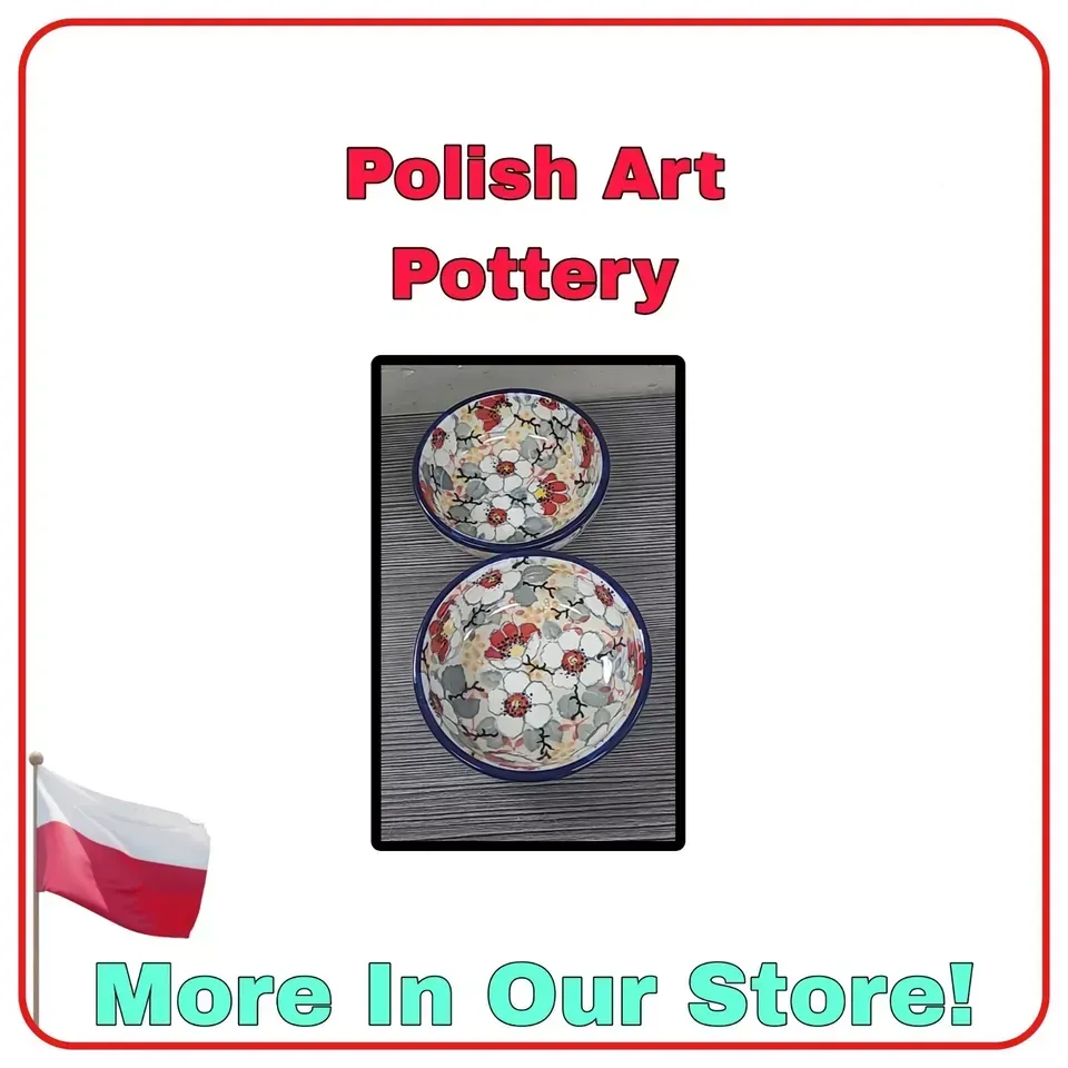 2X LOT SWEET FLORAL BLISS 3 1/2" SAUCE BOWLS VHTF POLISH ART POTTERY