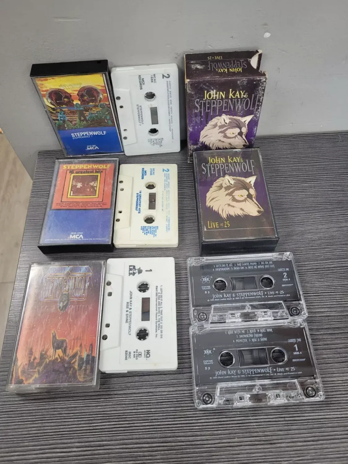 5 Steppenwolf Live at 25 dual Cassette, 7 greatest hits rise & shine lot vintage