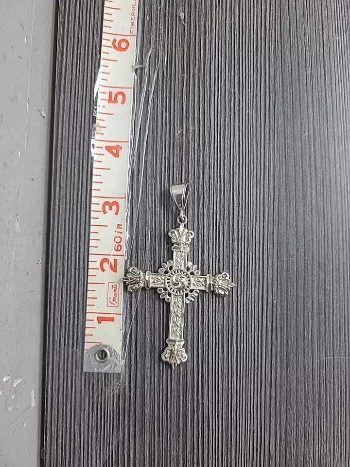 925 Sterling Silver Vintage SMD Creations Crucifix Cross Religious Pendant 13.5G