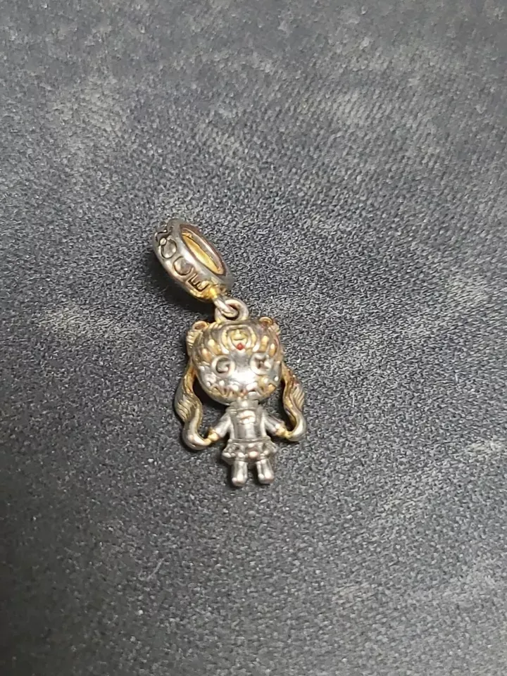 Beautiful Girl Voodoo Doll Pendant Dangle Charm Sterling Silver