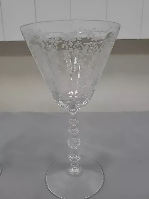 Beautiful Set of 2 Crystal Diane water goblet #3122 Cambridge glass