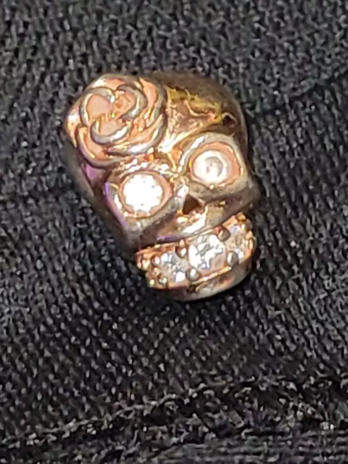 Gnoce Crazy For You Rose Gold Skull Charm SUGAR GOTH JEWELRY