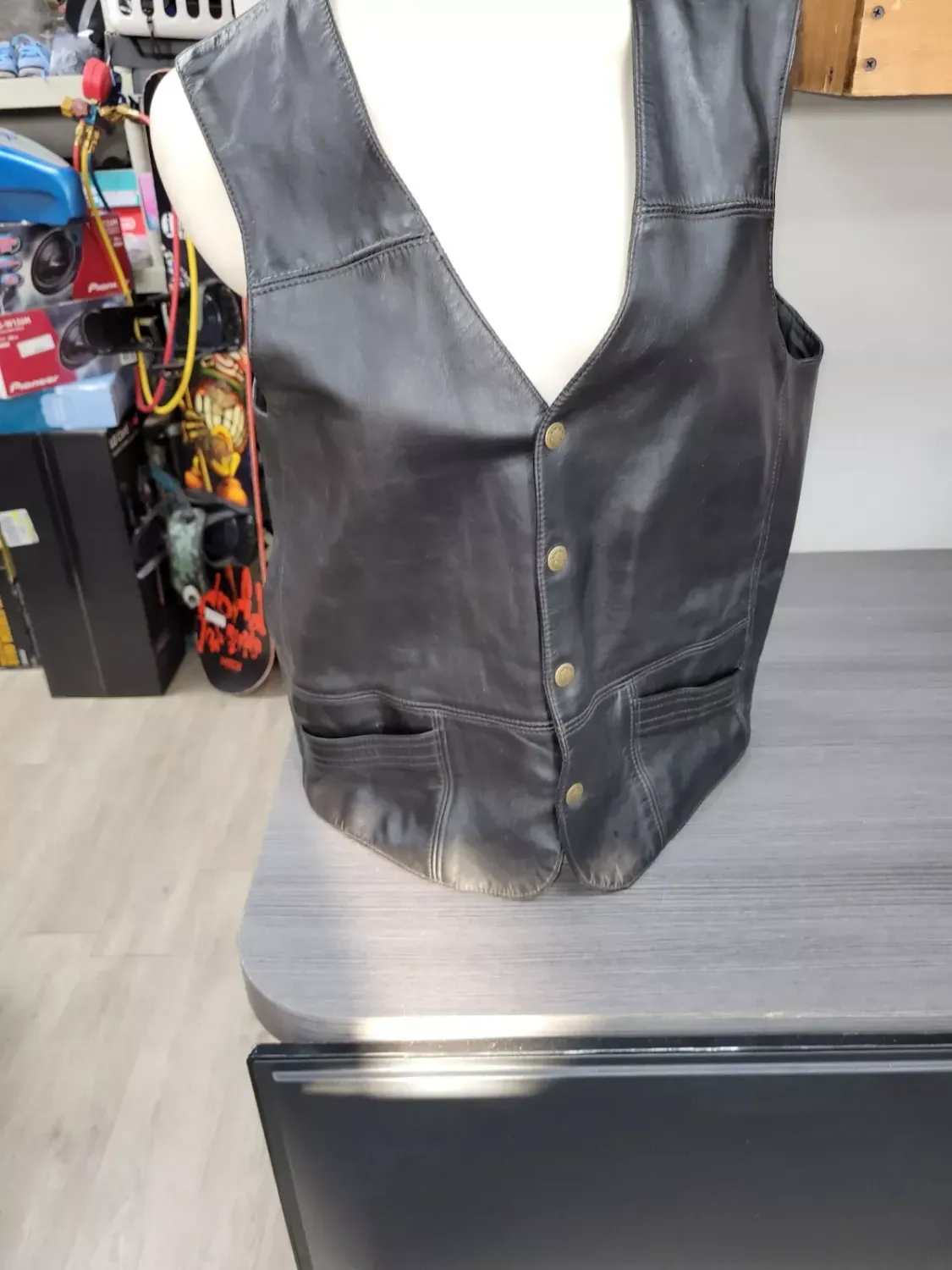 Harley-Davidson Black Leather WOMEN'S Vest with The Harley Owners Group Patch S