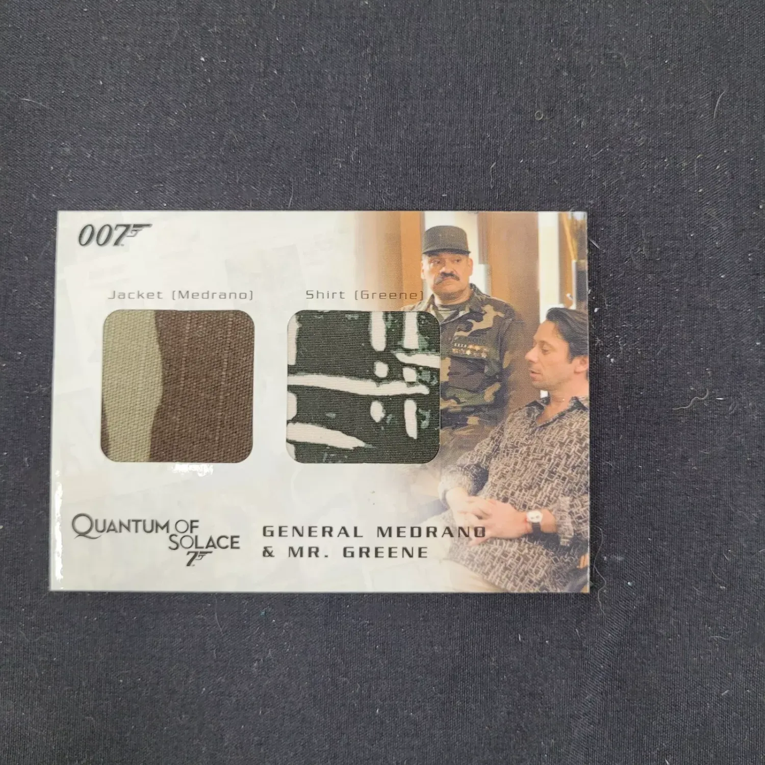 JAMES BOND 007  GENERAL MEDRANO / MR GREENE  DUAL COSTUME RELIC  RITTENHOUSE