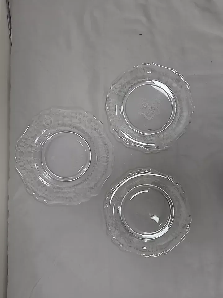lot of 3 plates cambridge diane 2x bread butter 1 salad