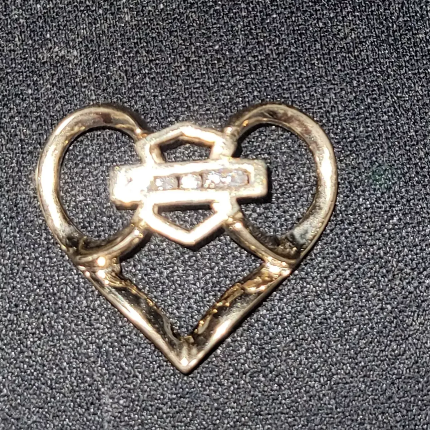 RaRe Harley Davidson black hills gold pendant w diamonds 4.4g 10K