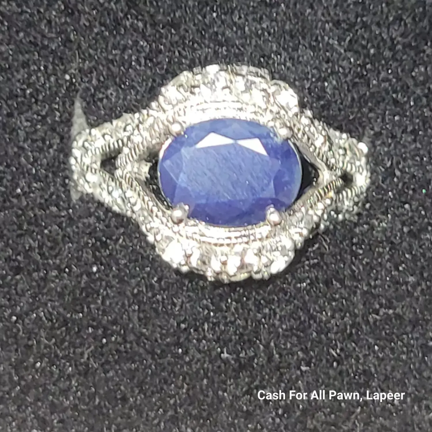 Signed, D-D 925 China, Green Stone Sterling Ring, Size 9 BLUE EYE