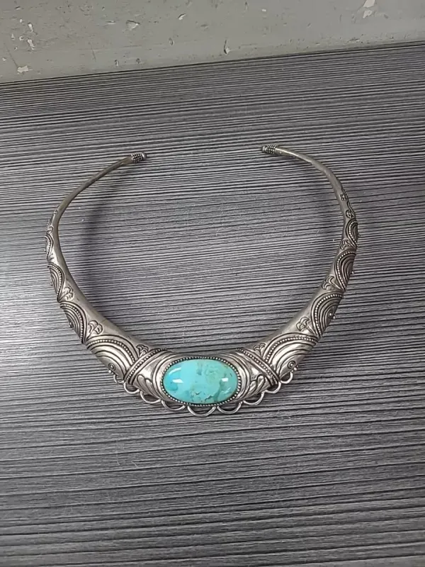 Studio BARSE HSN .925 sterling Oval Turquoise Collar necklace 60G