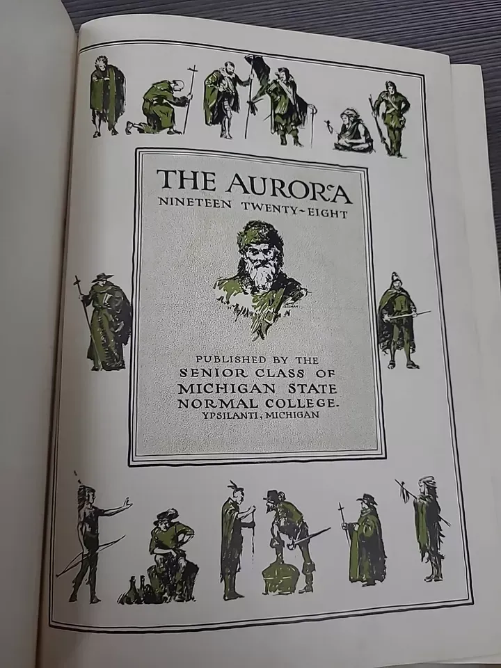 Vintage 1928 The Aurora Michigan School For Normal Yearbook