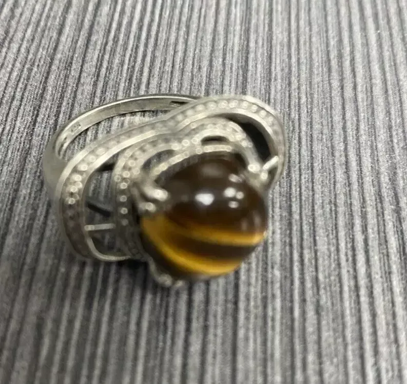 Vintage 925 Sterling Silver Ring Tiger's Eye Ring 6.3grams size6.5