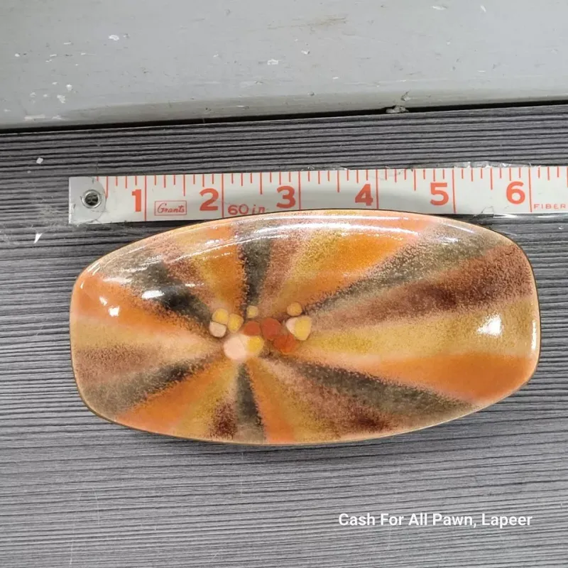 Vintage  Bovano of Cheshire Enamel and Copper MCM RECTANGLE DISH 5 3/4" FALL