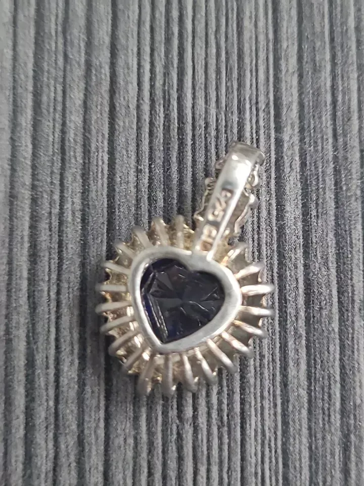 vintage cid clyde dunier pendant blue heart of ocean titanic style 3.8g Sapphire
