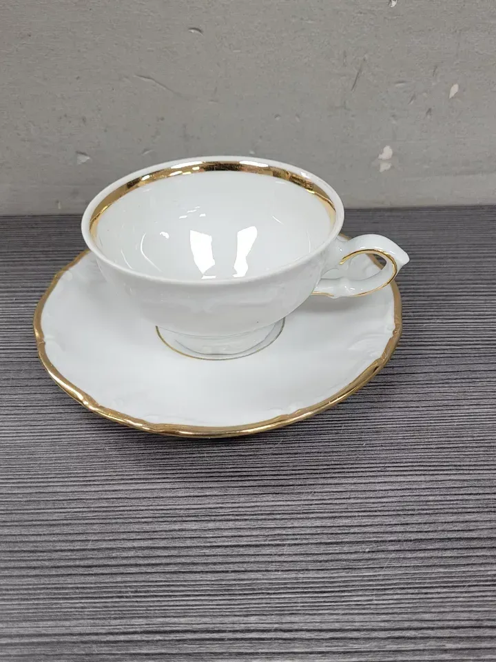 VINTAGE Footed Cup & Saucer Set WIG107 by WINTERLING BAVARIA DEMITASSE GOLD