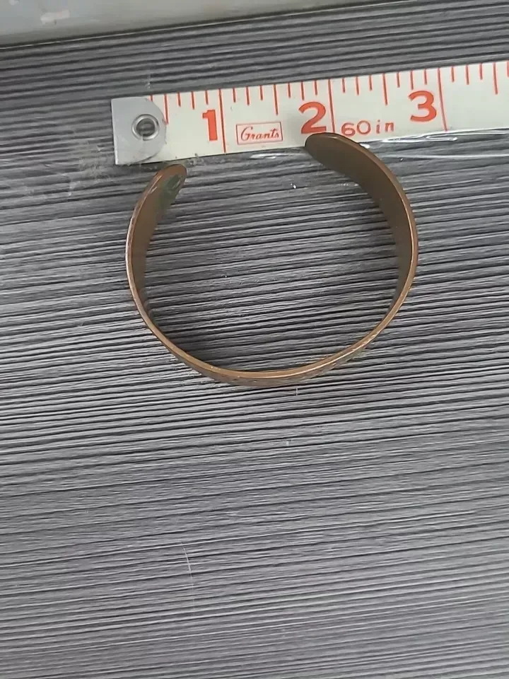 vintage genuine copper mark MW flower band bangle bracelet
