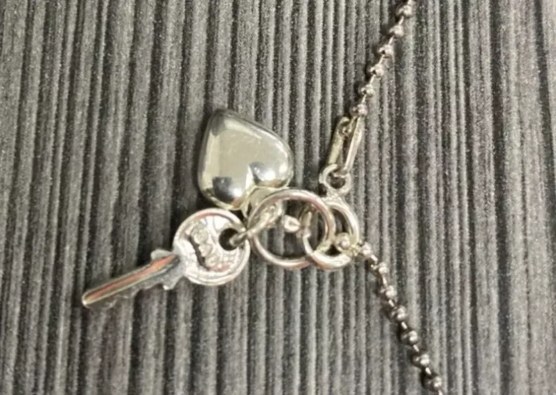 Vintage Italy SAO DEL CUORE 925 Sterling Silver Puffed Key to my Heart Bracelet