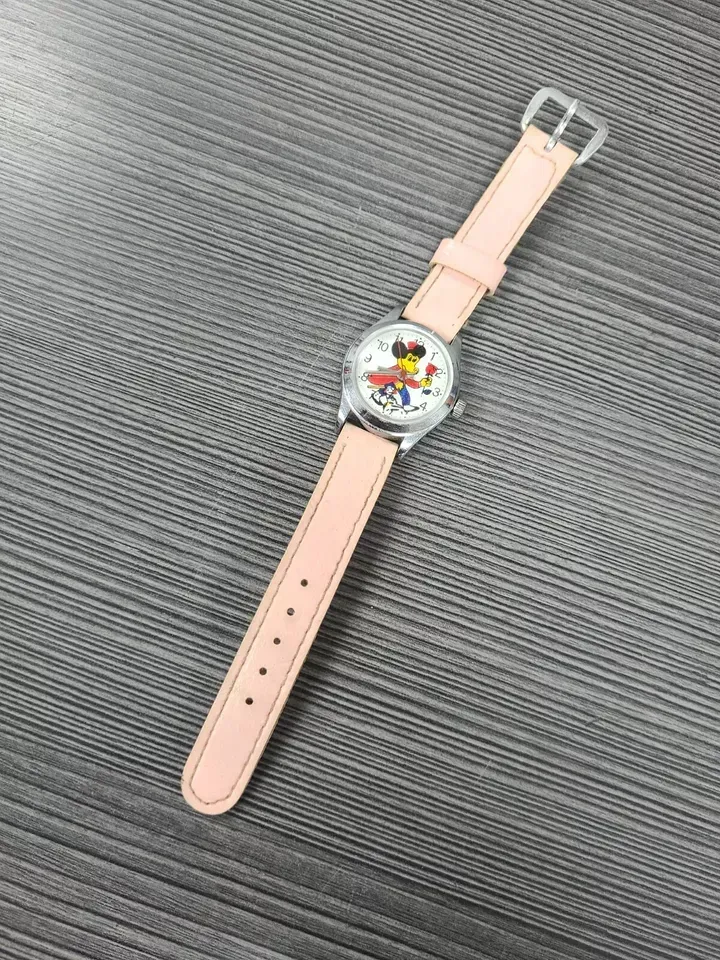 vintage mickey mouse w rose watch knockoff pink band hong kong