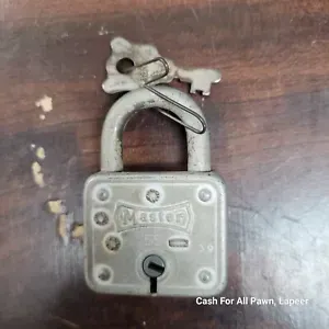 Vintage Master Little Giant 55-D Padlock original key Old locksmith