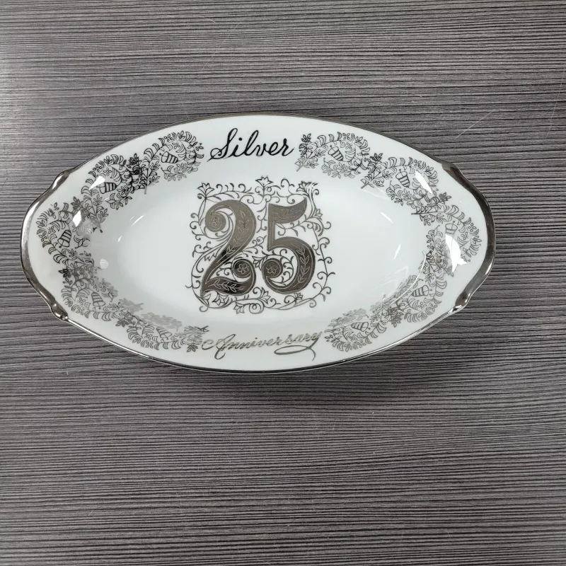 Vintage Norcrest Fine China 25th Anniversary Dish 8 3/8"