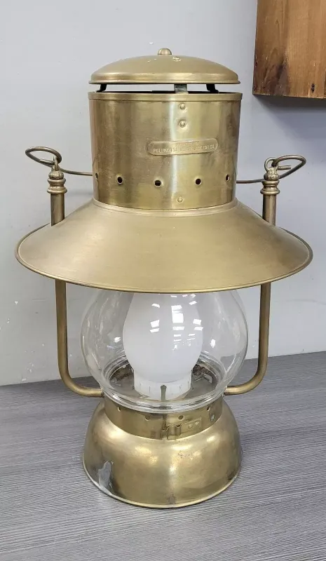 Vintage REPRO Brass Pullman Silver Palace Lantern Brass 21 X 14" RAILROAD LAMP