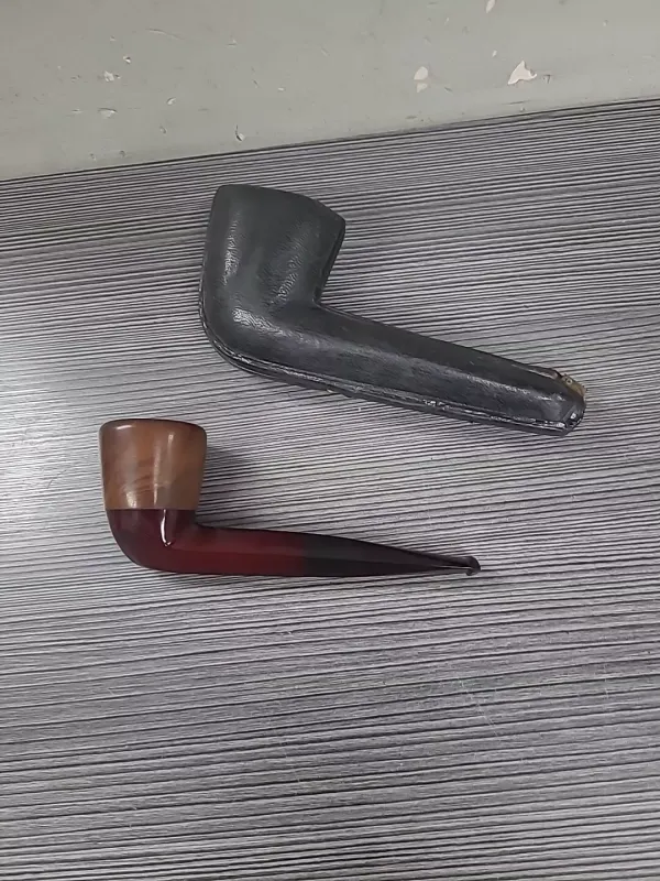 VINTAGE WDC FRENCH BRIAR PIPE FATURAN RED AMBER BAKELITE STEM BODY case VINTAGE