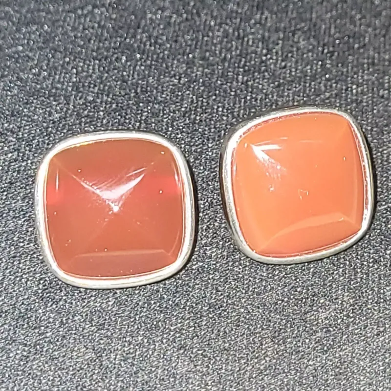 WHITNEY KELLY CARNELIAN SQUARE EARRINGS STERLING SILVER 7G DESIGNER