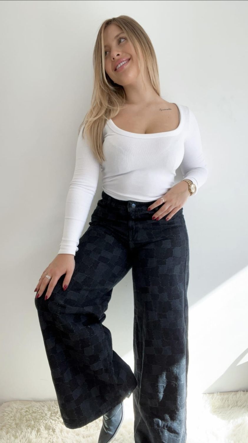 Wide Leg parches Negros