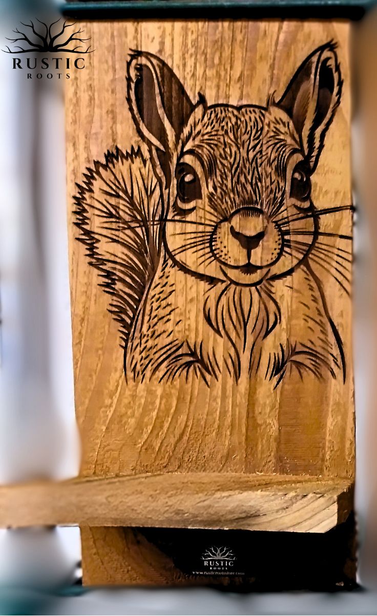 Rustic Squirrel Corn Cob Feeder - Hanging Wildlife Feeder