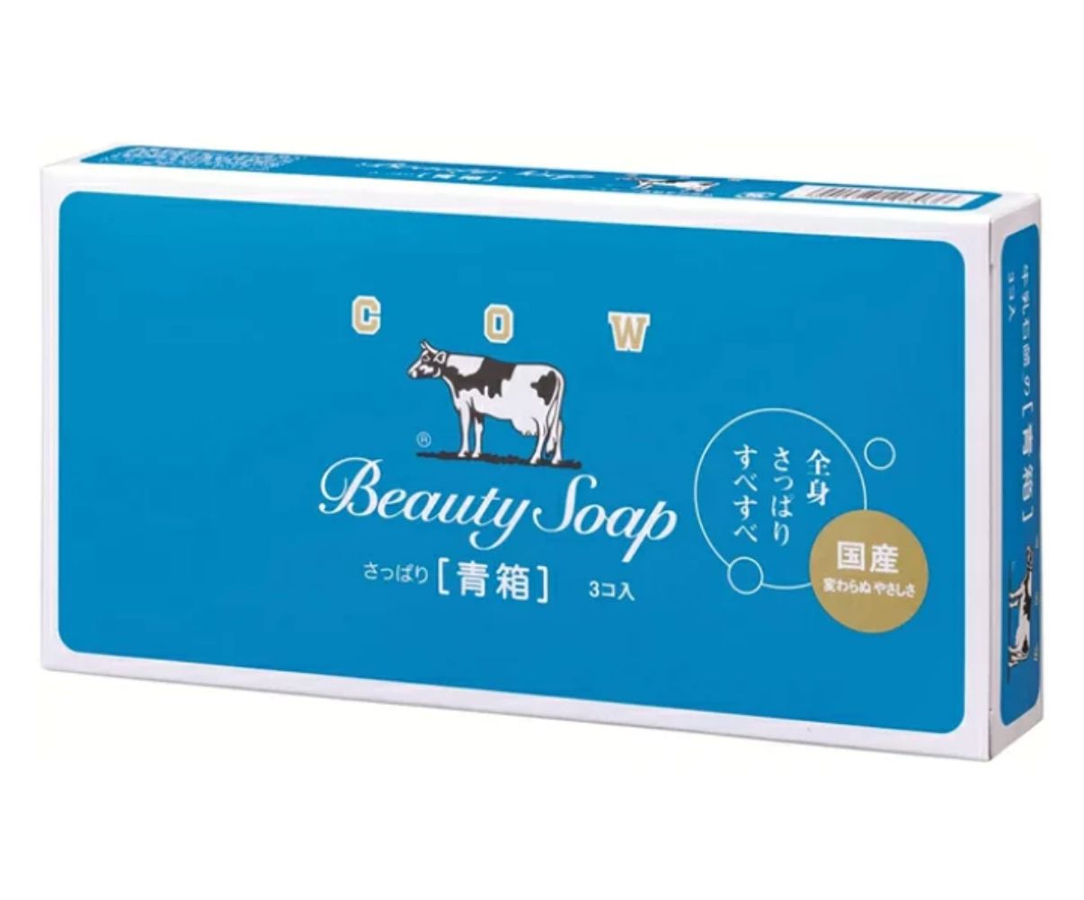 Cow Beauty Soap Akabako Cow Milk Moisturizing Bar Jasmin Scent Blue Soap 6 Pieces
