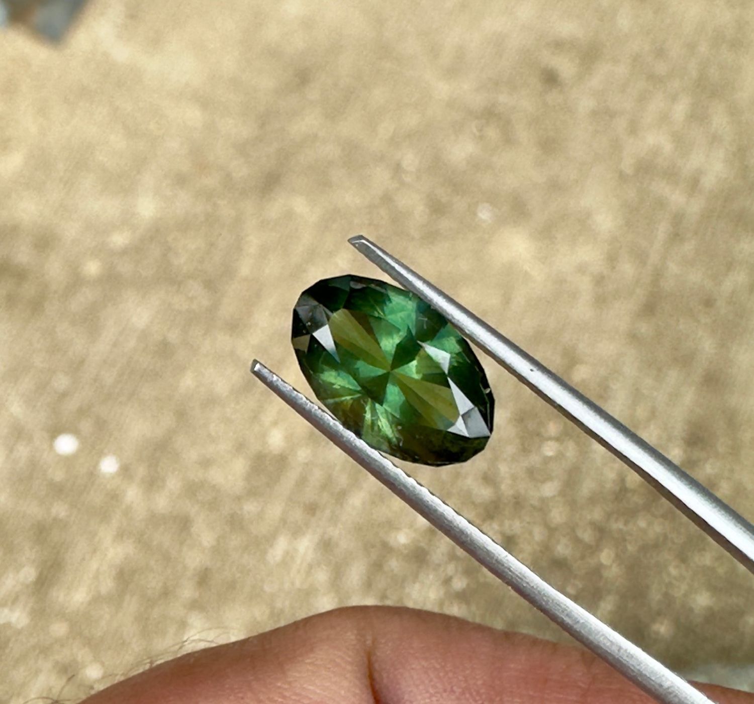 3.8ct Green Australian Sapphire