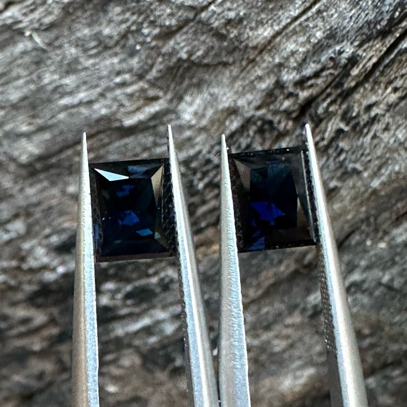 Pair of 1.45ct Blue Australian Sapphires