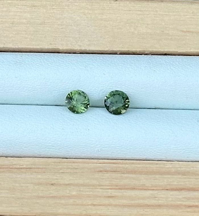 Pair of 0.35ct Green Australian Sapphire