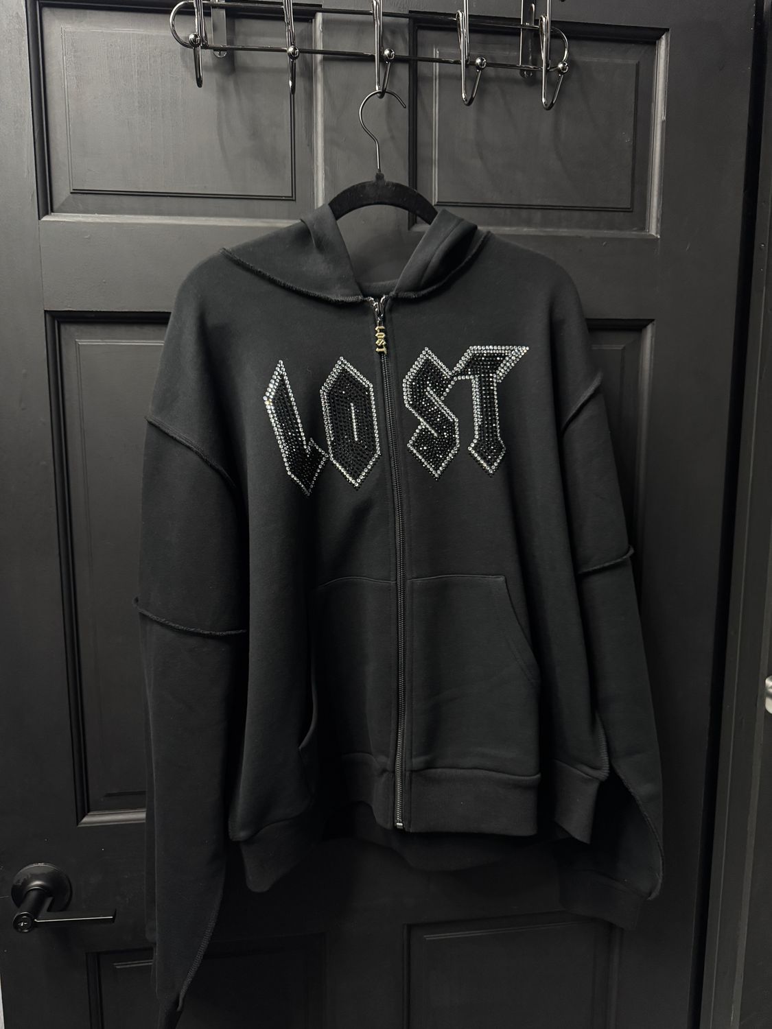 Lost Intricacy Rhinestone zip up