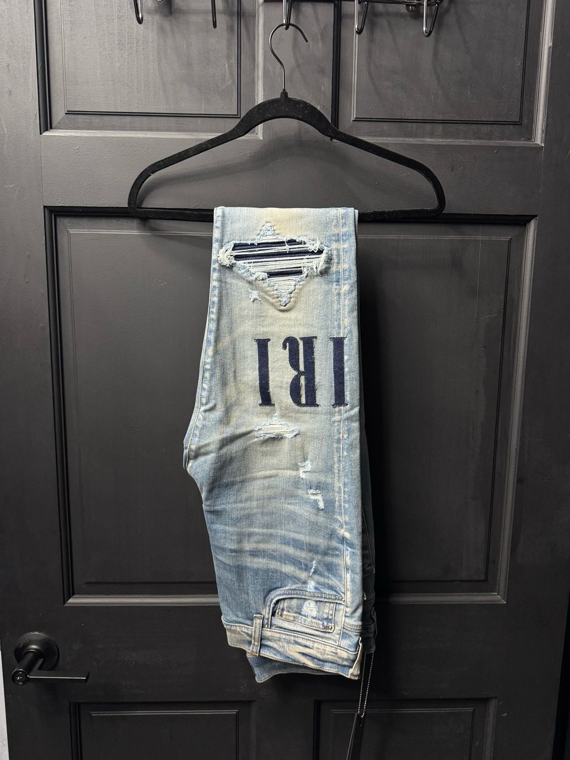 Amiri Logo Jeans Navy