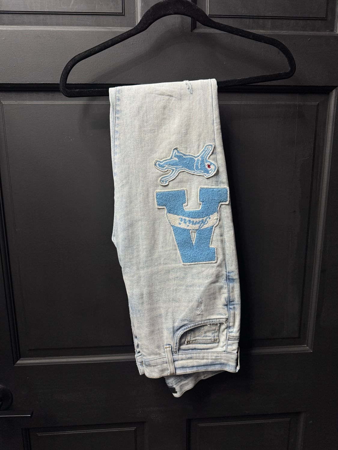 Amiri College Logo Jeans