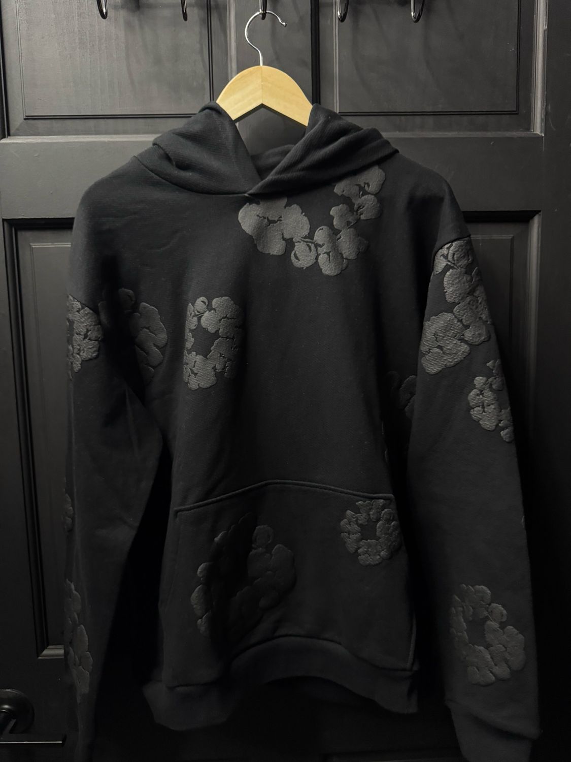 Denim Tear Monochrome Black Hoodie