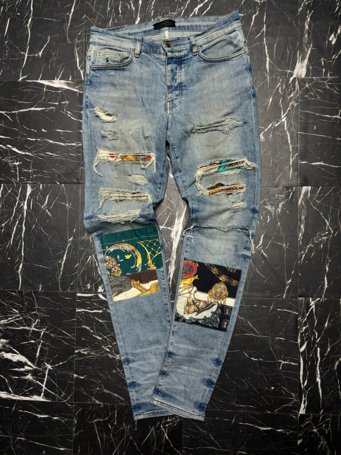 Amiri Jeans ‘Light Wash art patchwork’ U sz33