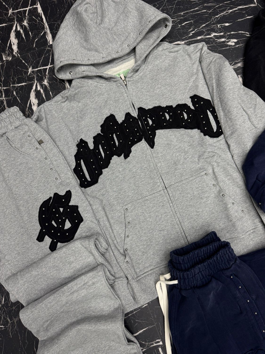 Godspeed Symmetric Studded Sweatsuit Grey