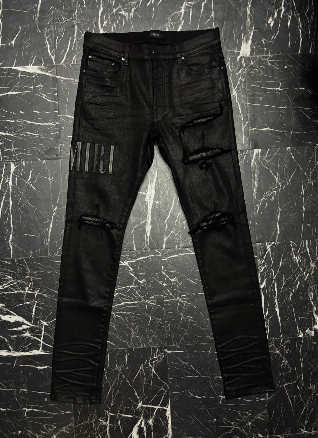 Amiri Logo Wax Jeans Mx1 New Sz 34