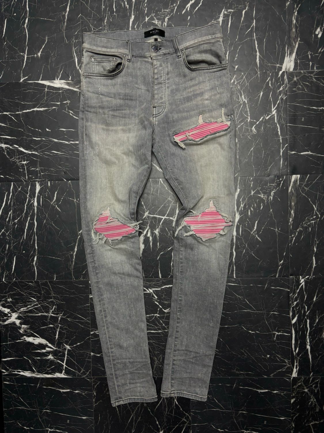Amiri Jeans Mx1 Pink Patches Sz 33