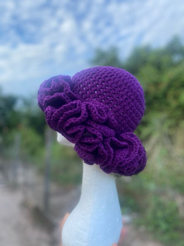Purple Ruffle hat