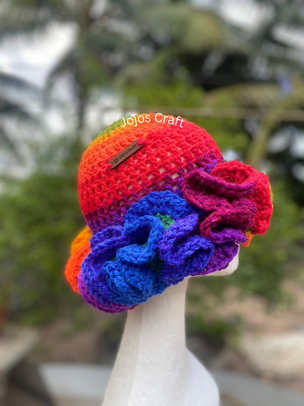 Rainbow Ruffle Hat