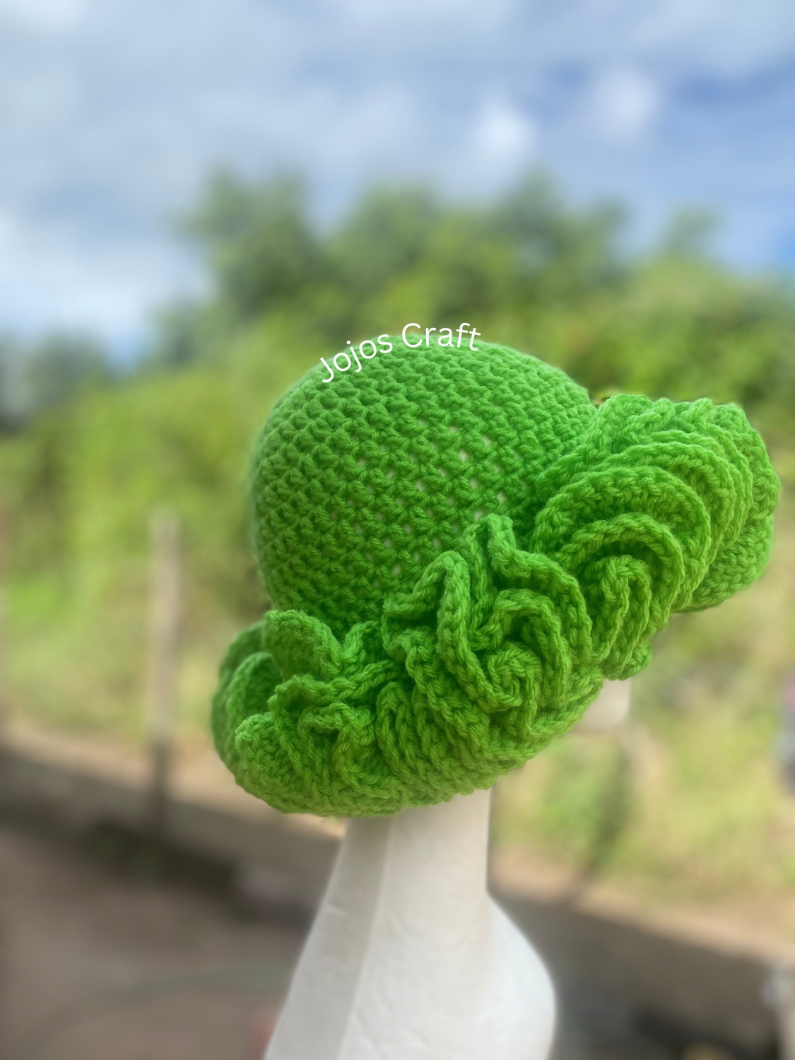 Spring Green Ruffle Hat