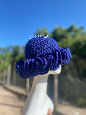Navy Blue Ruffle Hat
