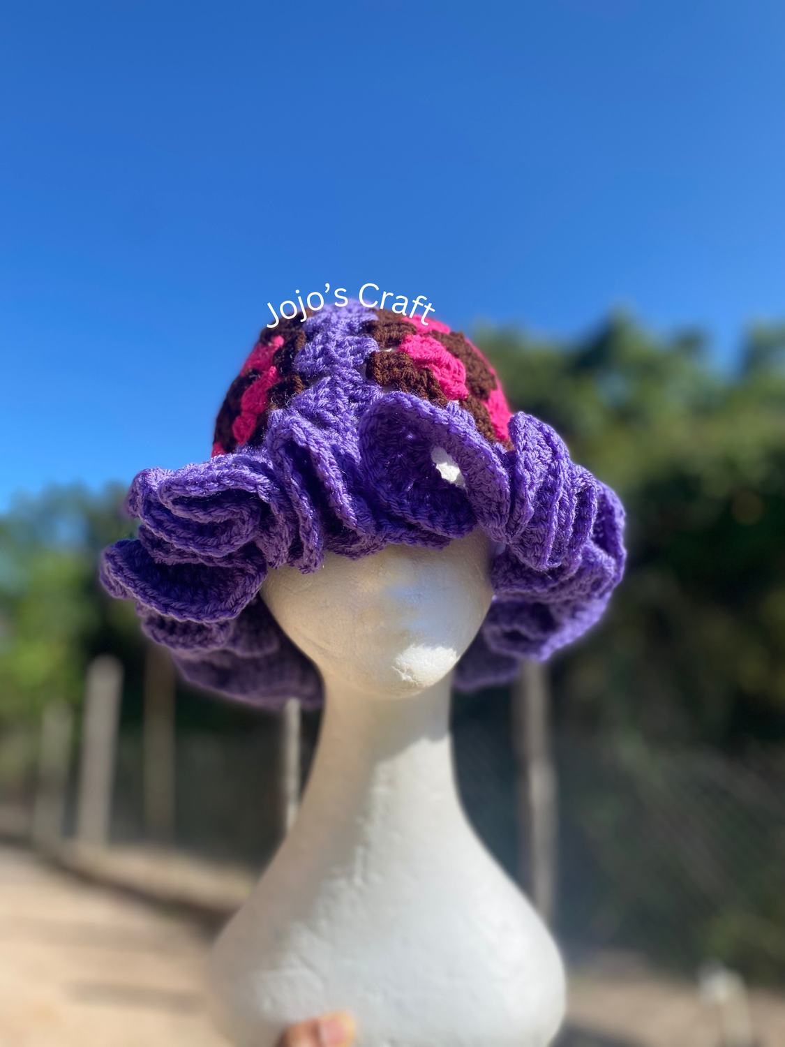 Granny Square Ruffle Hat (Ruffles Medium)