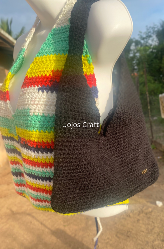 Crochet Shoulder Bag-Black