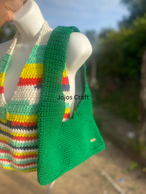 Crochet Shoulder Bag - Green