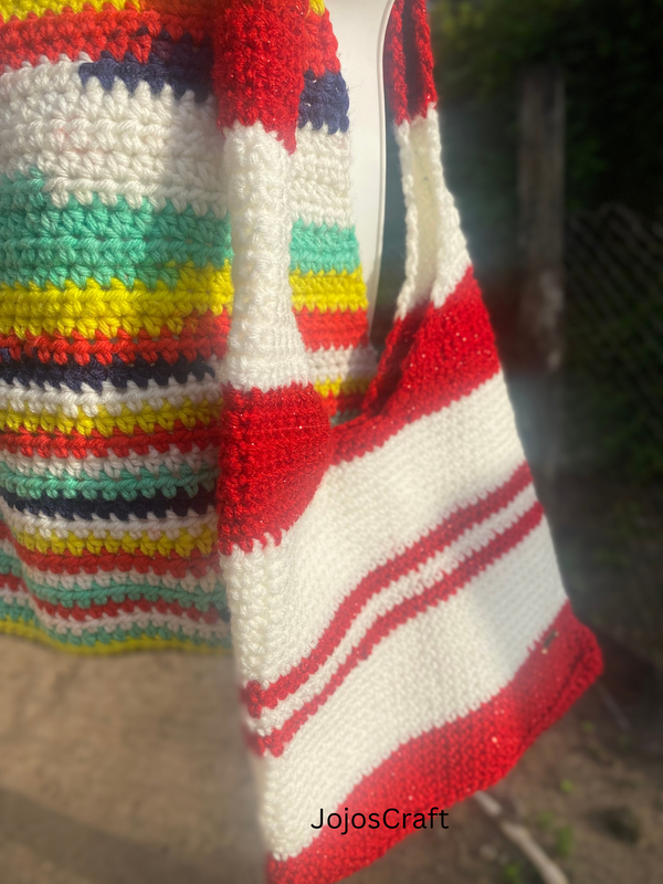 Crochet Shoulder Bag- Red and White